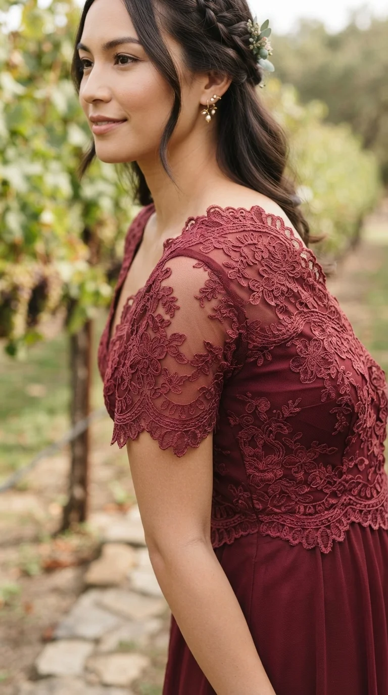 Merlot with Lace Details
