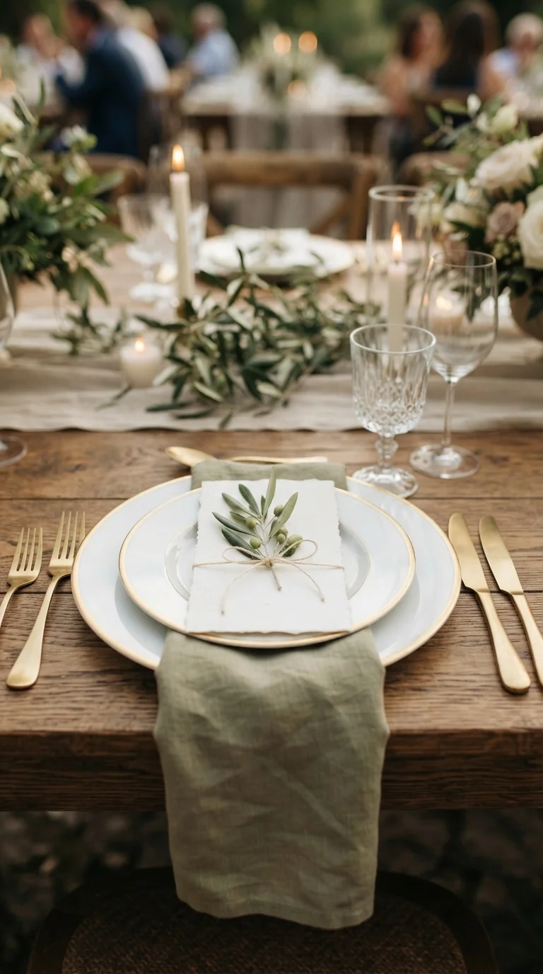 Place Settings with Olive Sprigs