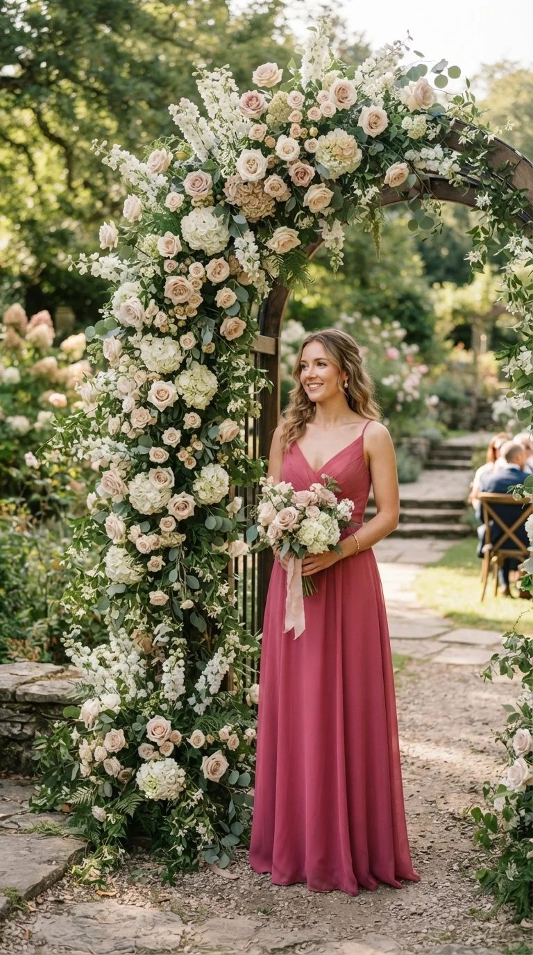 Raspberry and Creamy Ivory Romance