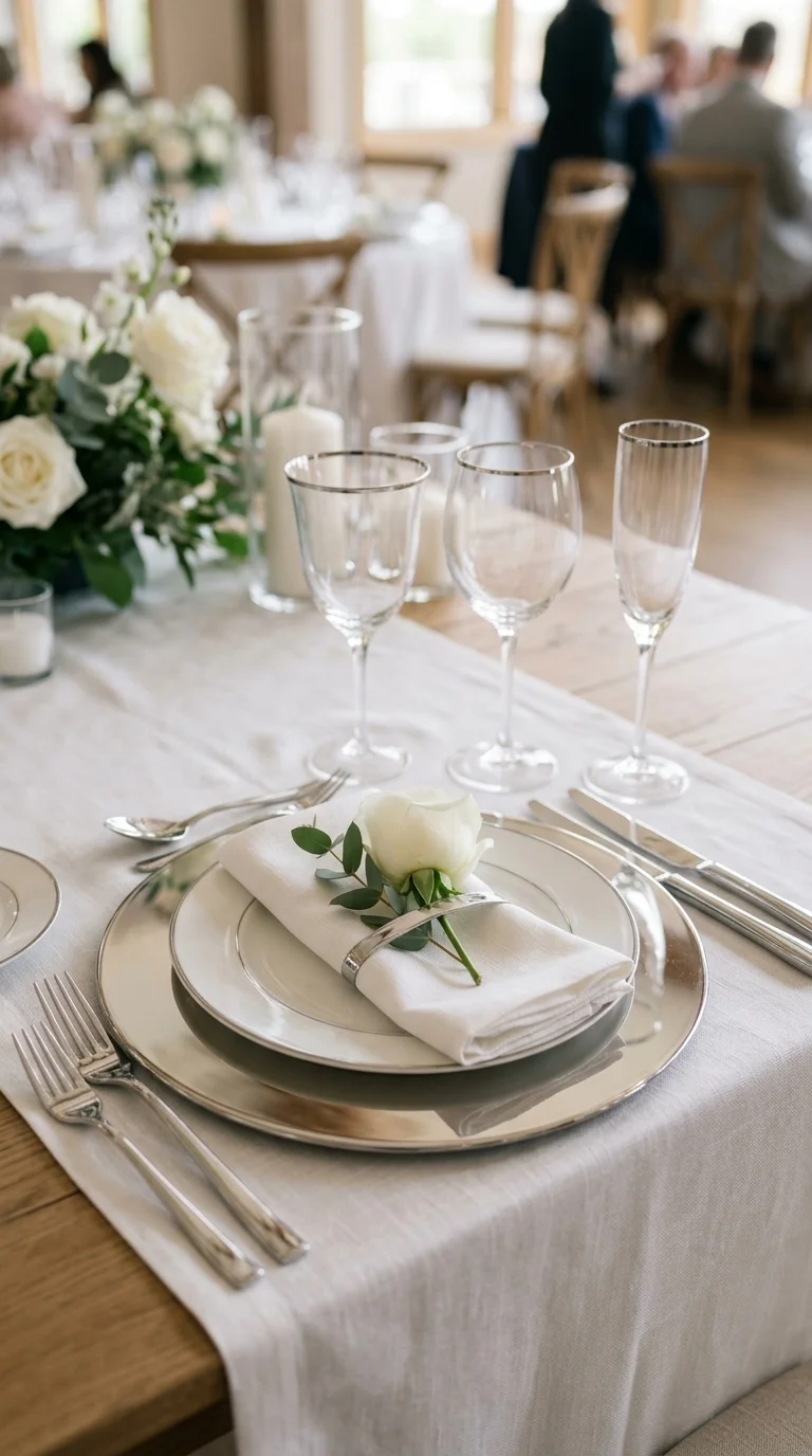 Reflective Chrome Table Settings