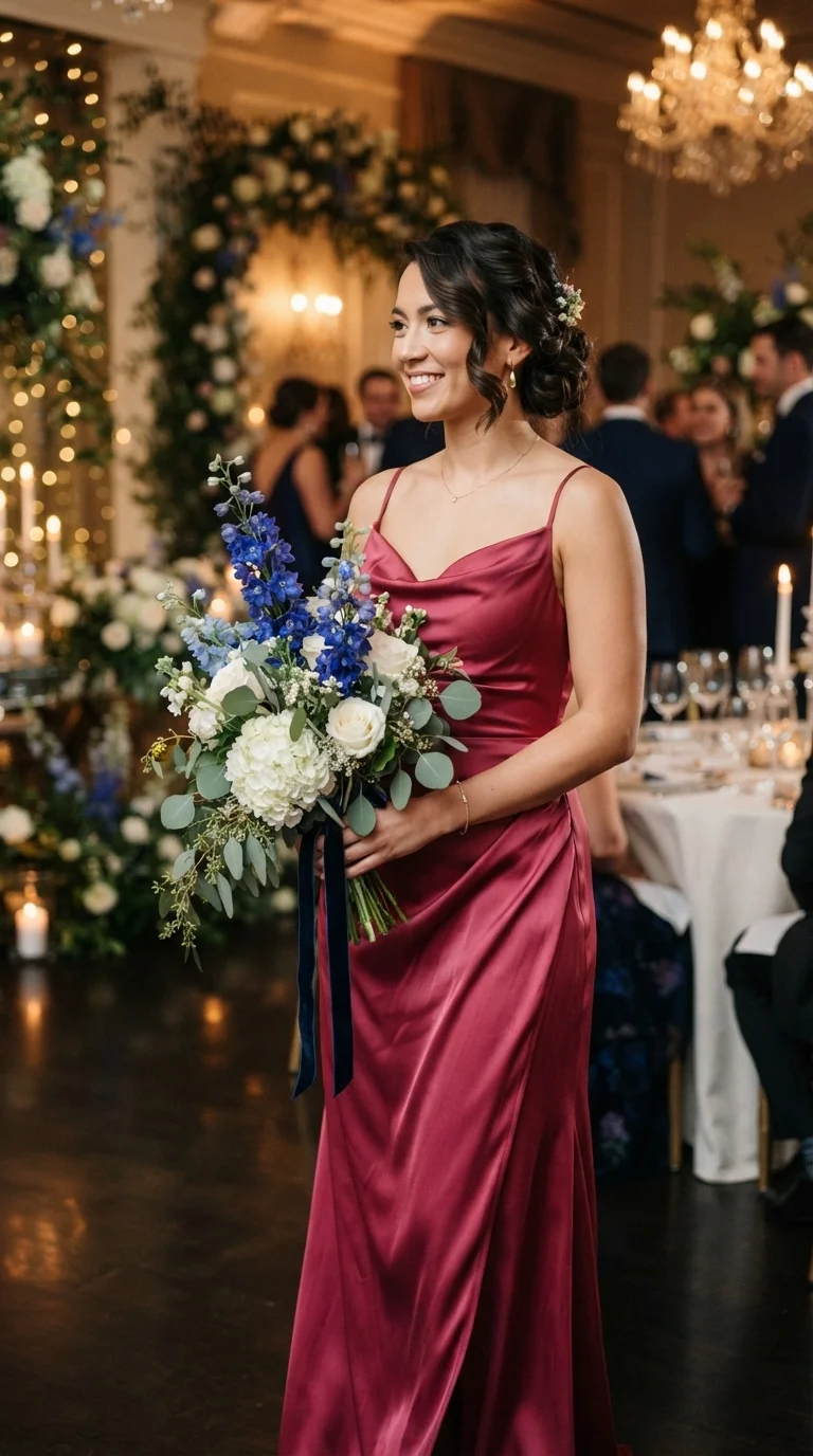 Rich Raspberry and Navy Blue