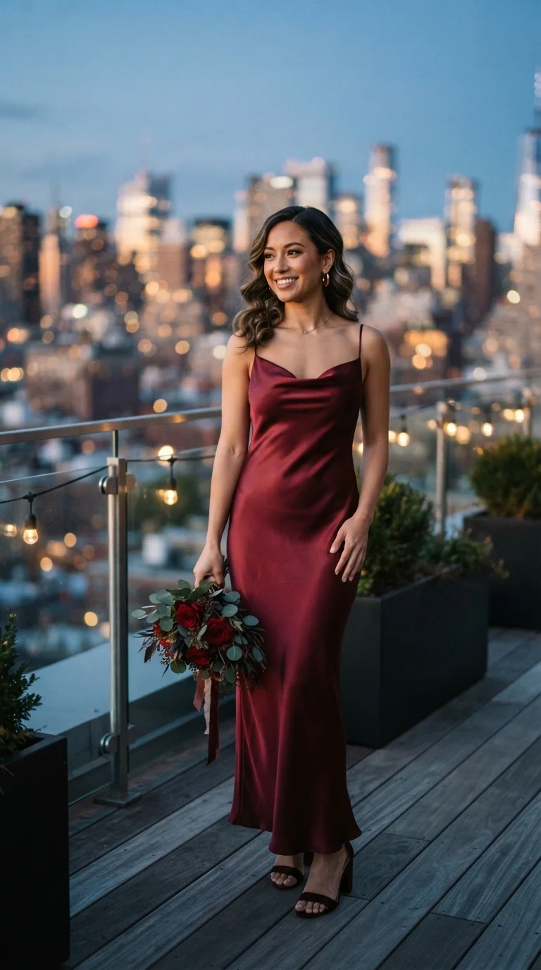 Satin Slip Merlot Styles