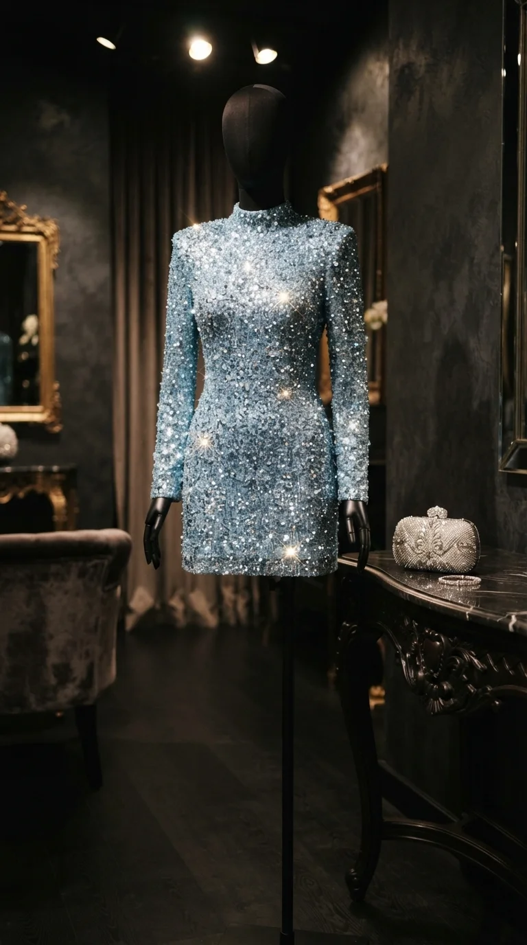 Sequin or Beaded Mini Dress