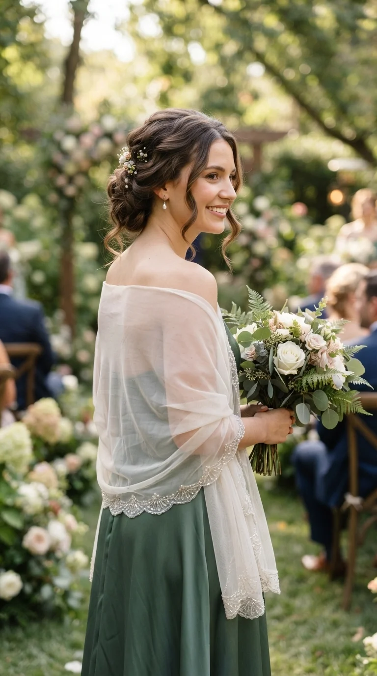 Sheer Wrap with Opal Beadwork