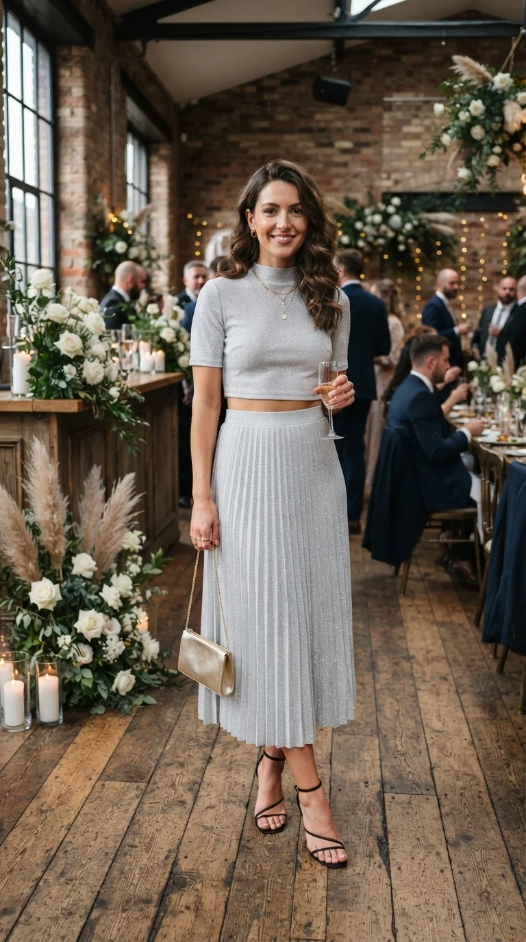 Shimmering Two-Piece Skirt and Top Set