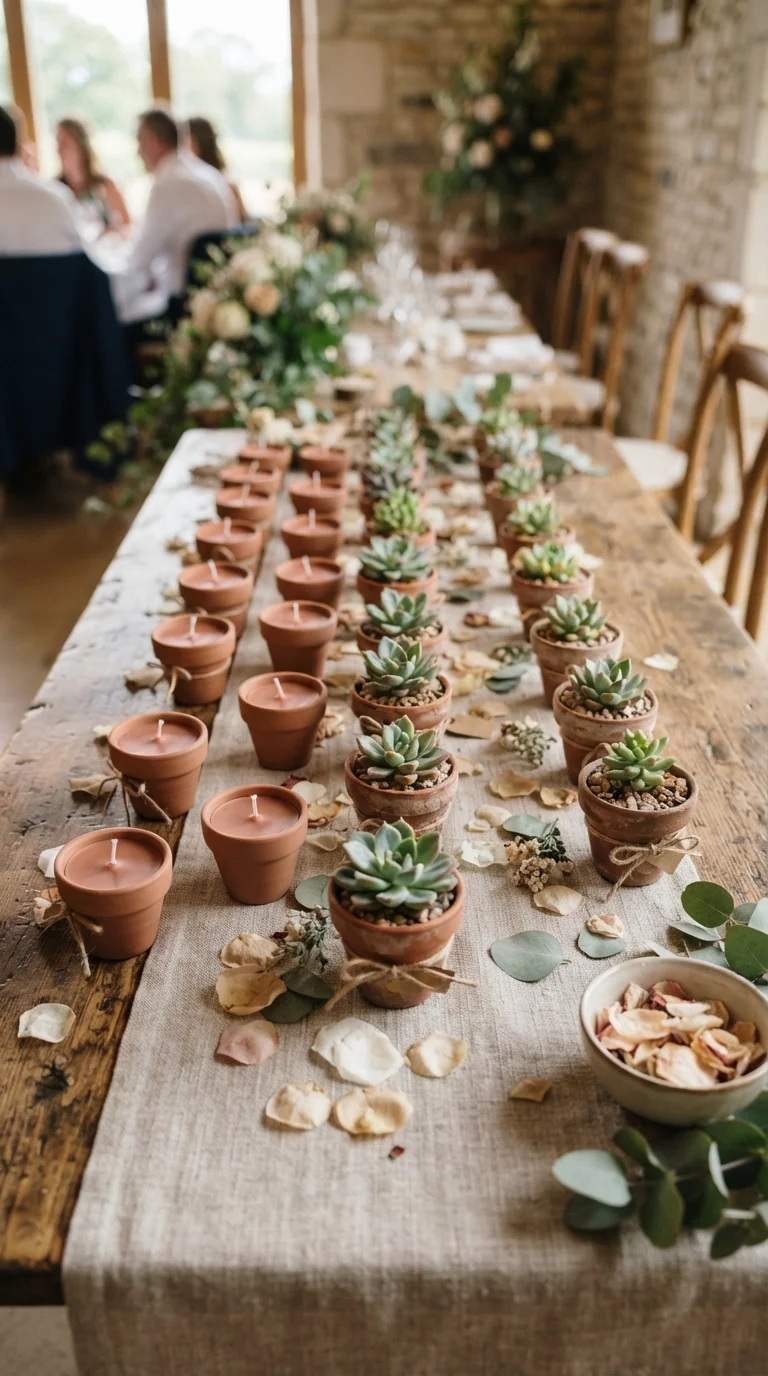 Terracotta-Inspired Wedding Favors Display