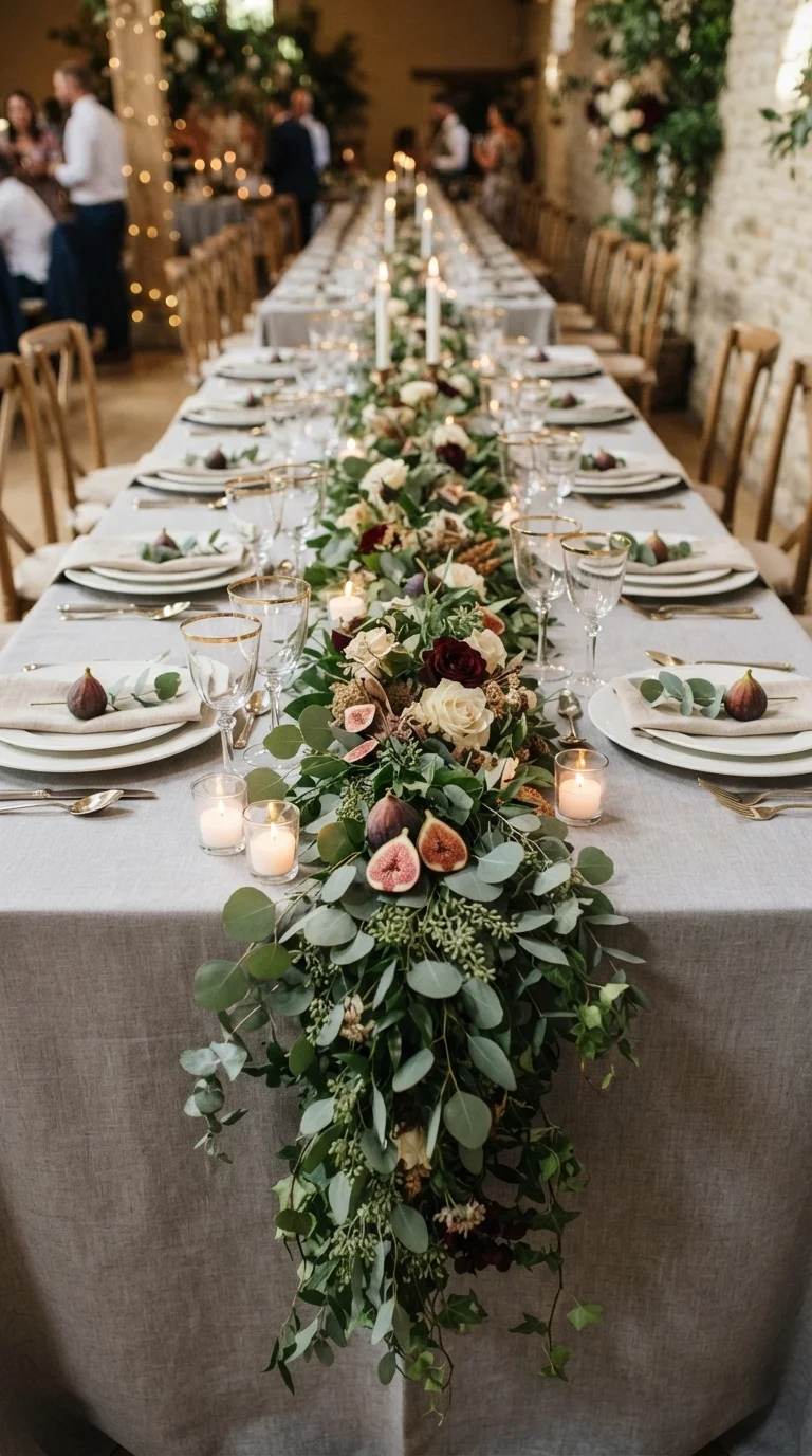 Trailing Greenery and Scattered Figs
