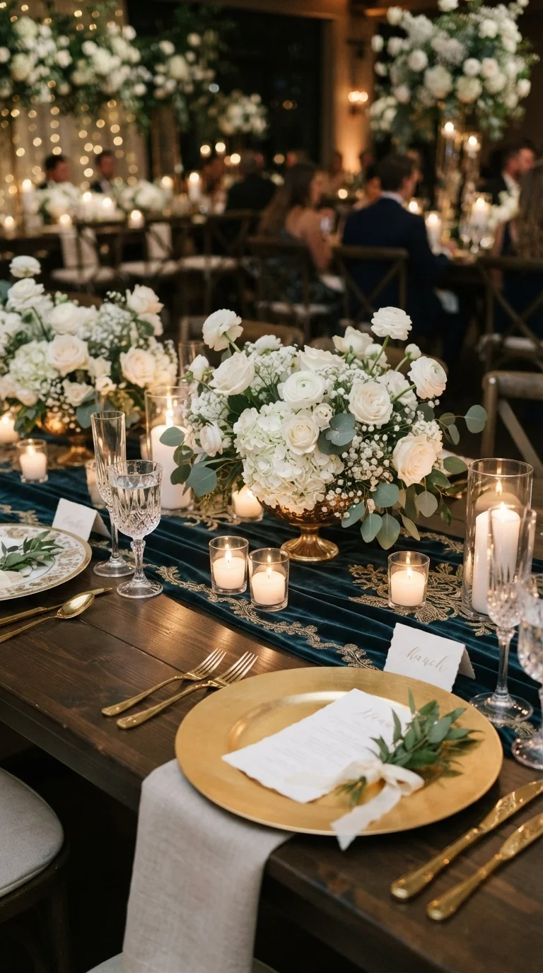 Velvet Midnight Teal Table Runners