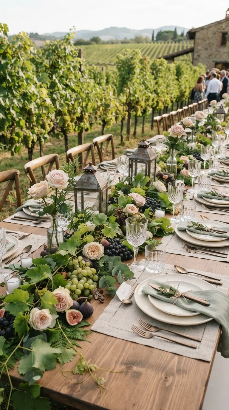 Vineyard-Inspired with Grape Leaves